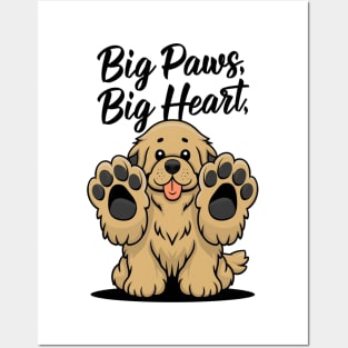 Big Paws Big Heart Cute Newfoundland Dog Funny Posters and Art